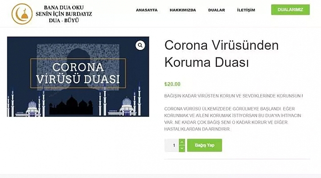 20 liraya koronavirüs duası