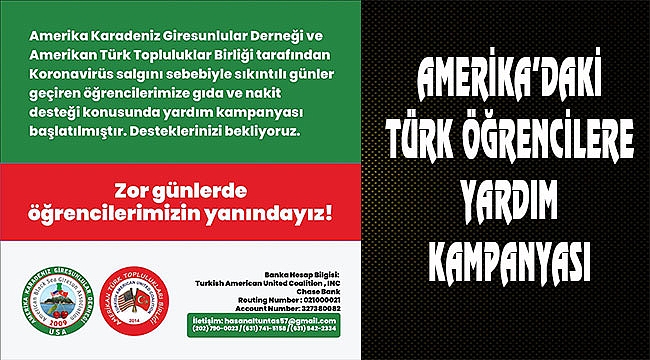 Amerika'daki Türk Öğrencilere Corona Desteği