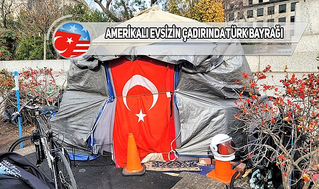 Washington DC'de Türk Bayraklı Bir Evsiz