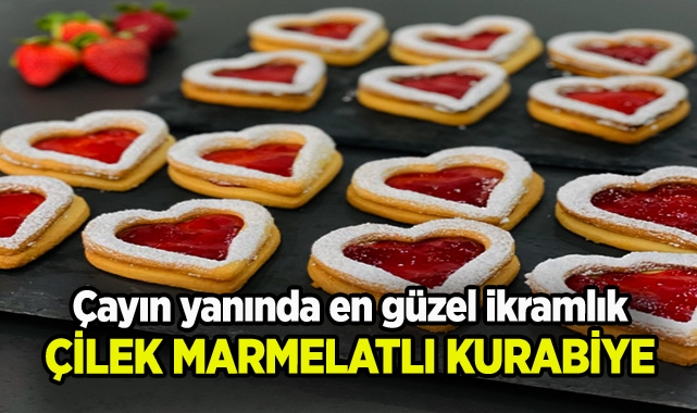 En tatlı ikram: Çilek marmelatlı kurabiye