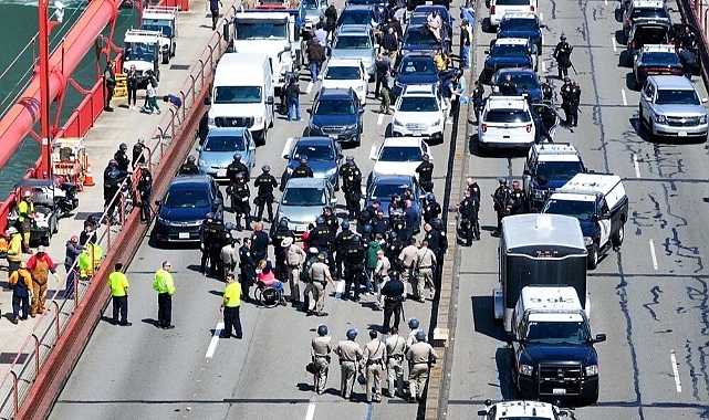 San Francisco'da Gazze Protestosu: Golden Gate Köprüsü Trafiğe Kapatıldı!