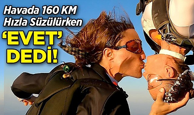 Havada 160 KM Hızla Süzülürken 'Evet' Dedi: Dünyanın En Seksi Paraşütçüsü Dünyaevine Girdi!