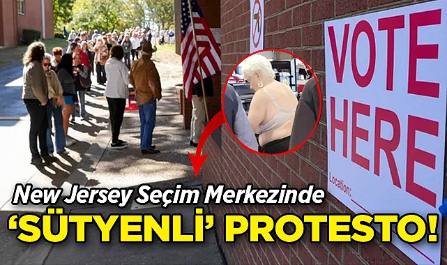 New Jersey Seçim Merkezinde 'Sütyenli' Protesto!