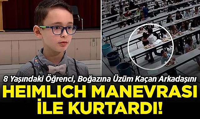 8 Yaşındaki Öğrenci, Boğazına Üzüm Kaçan Arkadaşını Heimlich Manevrası İle Kurtardı!