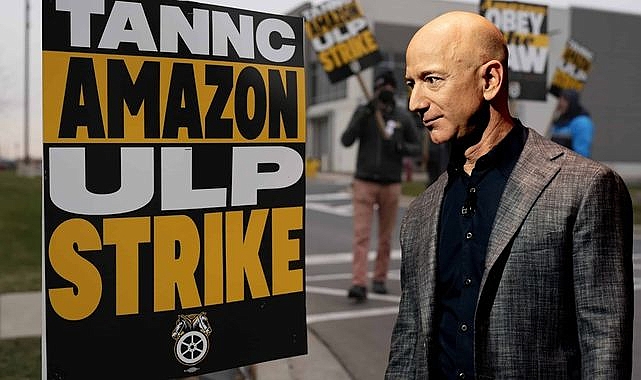 Jeff Bezos'a protesto: Amazon çalışanları ve aktivistler Washington'da eylemde